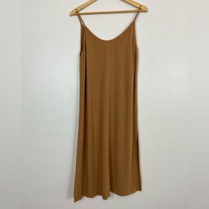 Elegant Tan Midi Dress